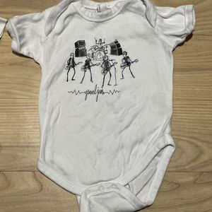 Pearl Jam Stick Figure Band Baby Bodysuit White with Black Print Size 12 Months